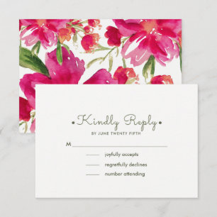 Tarjetas RSVP de Boda Floral de Agua Romántica