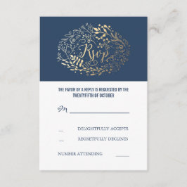 Tarjetas RSVP de Boda Floral de Marina y Oro