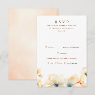 Tarjetas RSVP de boda floral etal etérea