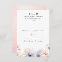 Tarjetas RSVP de boda floral etal etérea