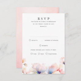 Tarjetas RSVP de boda floral etal etérea