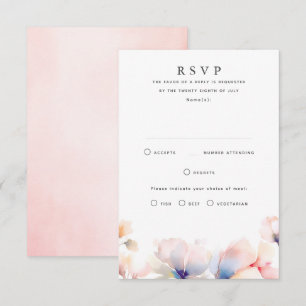 Tarjetas RSVP de boda floral etal etérea