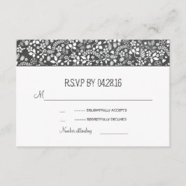 Tarjetas RSVP de Boda Floral Rústica de Chalkboard