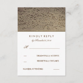 Tarjetas RSVP de Boda Floral Rústica de Madera Gra