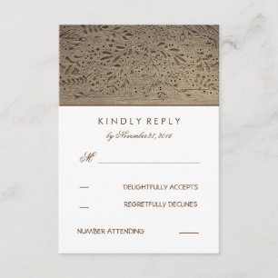 Tarjetas RSVP de Boda Floral Rústica de Madera Gra