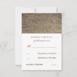 Tarjetas RSVP de Boda Floral Rústica de Madera Gra