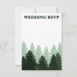 Tarjetas RSVP de Boda Forestal con Encanto Verde P