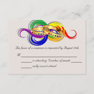 Tarjetas RSVP de boda gay personalizado, no formal