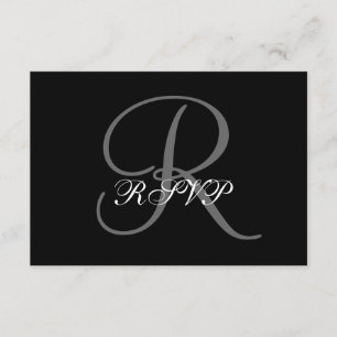 Tarjetas RSVP de boda inicial para invitaciones cu