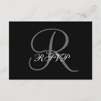 Tarjetas RSVP de boda inicial para invitaciones cu