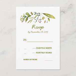 Tarjetas RSVP de boda inspiradas en la naturaleza 