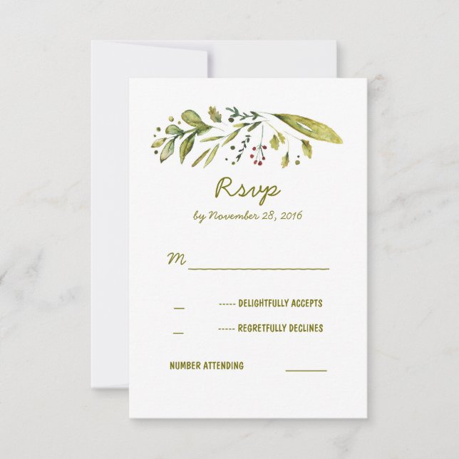 Tarjetas RSVP de boda inspiradas en la naturaleza  (Anverso)