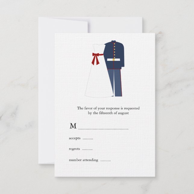 Tarjetas RSVP de boda militar (Anverso)