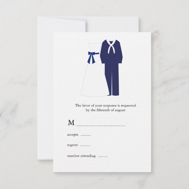 Tarjetas RSVP de boda militar (Anverso)