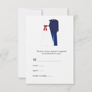 Tarjetas RSVP de boda militar