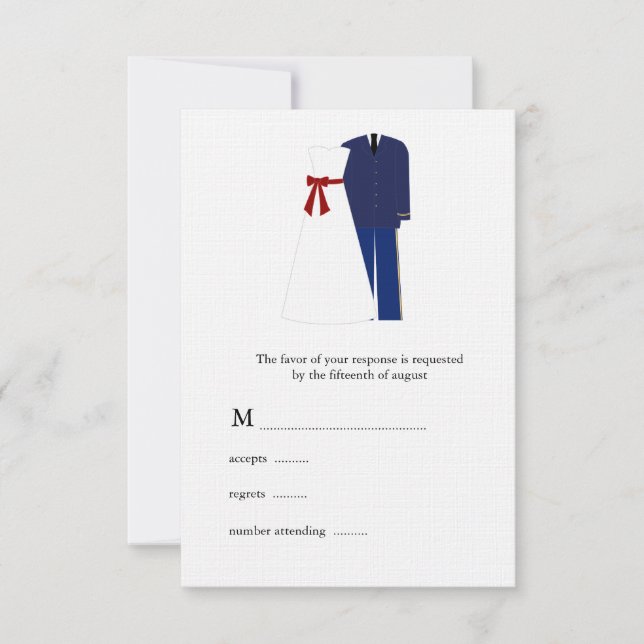 Tarjetas RSVP de boda militar (Anverso)