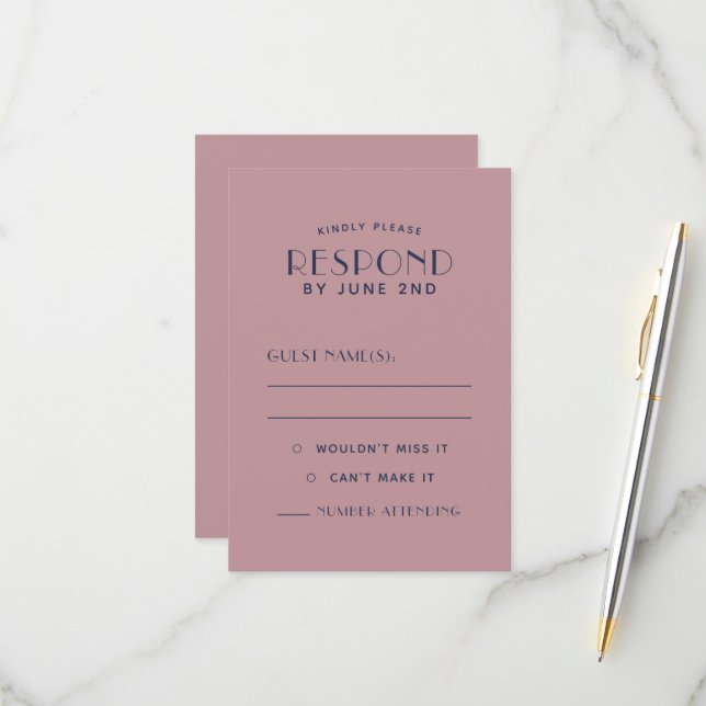 Tarjetas RSVP de boda mínima simple y limpia de la (Anverso/Reverso In Situ)