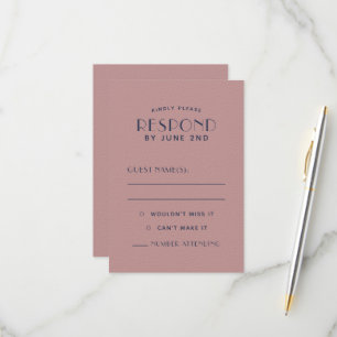 Tarjetas RSVP de boda mínima simple y limpia de la
