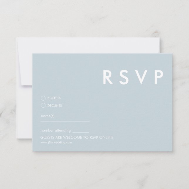 Tarjetas RSVP de boda minimalista (Anverso)
