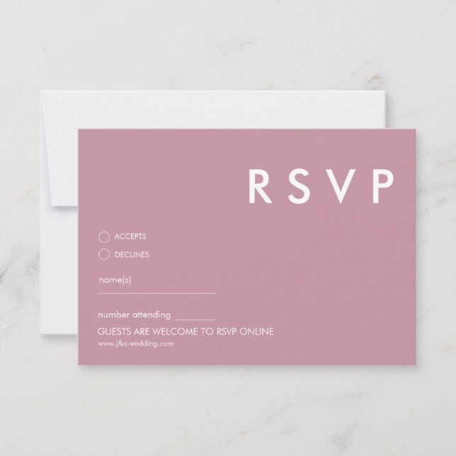Tarjetas RSVP de boda minimalista (Anverso)
