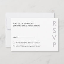 Tarjetas RSVP de boda minimalista