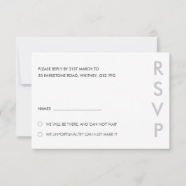 Tarjetas RSVP de boda minimalista