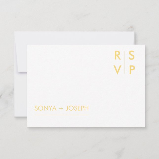 Tarjetas RSVP de boda minimalista (Reverso)