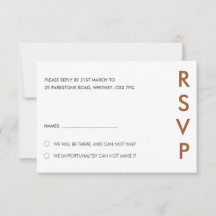 Tarjetas RSVP de boda minimalista
