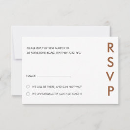 Tarjetas RSVP de boda minimalista
