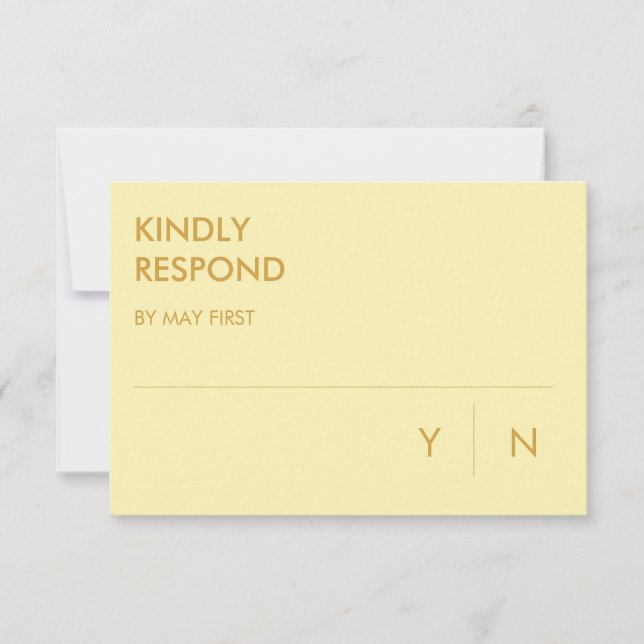 Tarjetas RSVP de boda minimalista (Anverso)