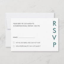 Tarjetas RSVP de boda minimalista