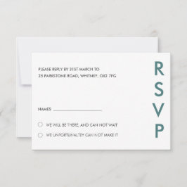 Tarjetas RSVP de boda minimalista