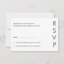 Tarjetas RSVP de boda minimalista