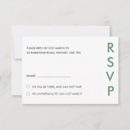 Tarjetas RSVP de boda minimalista