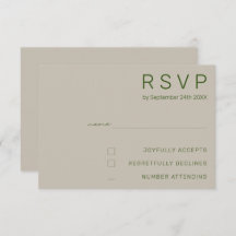 Tarjetas RSVP de boda minimalista