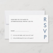 Tarjetas RSVP de boda minimalista