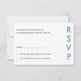 Tarjetas RSVP de boda minimalista