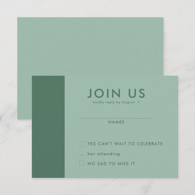 Tarjetas RSVP de boda minimalista (Anverso / Reverso)