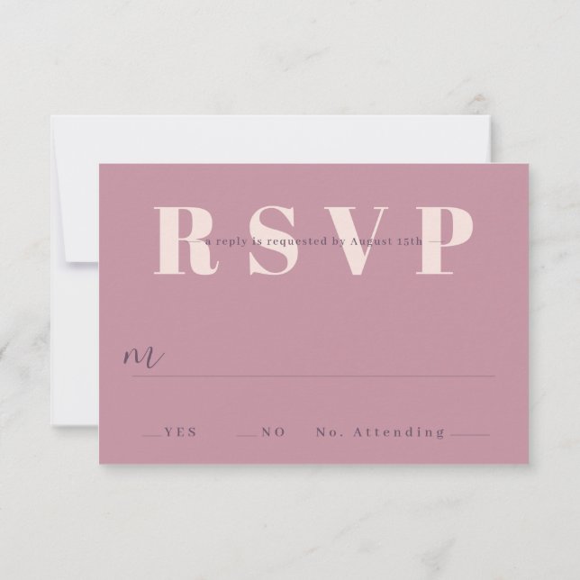 Tarjetas RSVP de boda minimalista (Reverso)
