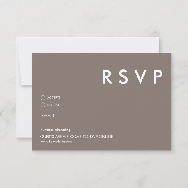 Tarjetas RSVP de boda minimalista (Anverso)
