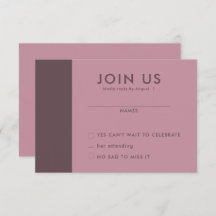 Tarjetas RSVP de boda minimalista
