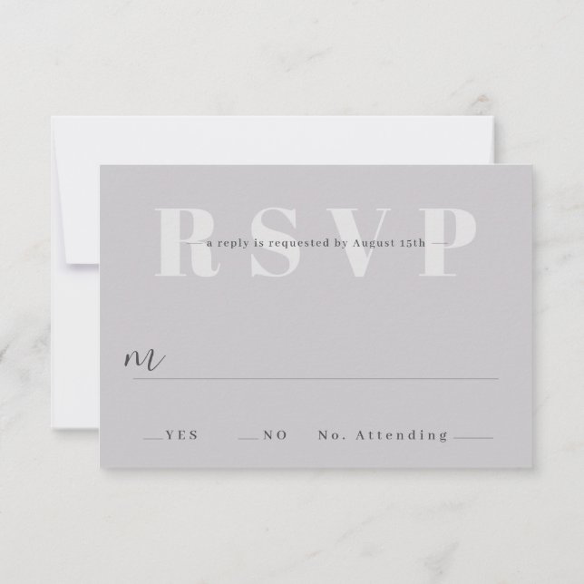 Tarjetas RSVP de boda minimalista (Reverso)