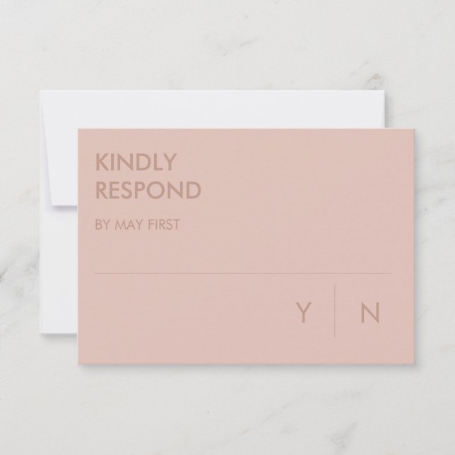 Tarjetas RSVP de boda minimalista (Anverso)