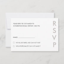 Tarjetas RSVP de boda minimalista