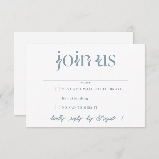 Tarjetas RSVP de boda minimalista (Anverso / Reverso)