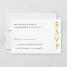 Tarjetas RSVP de boda minimalista