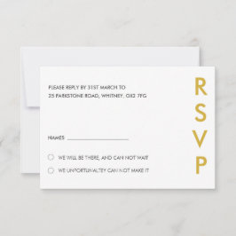 Tarjetas RSVP de boda minimalista