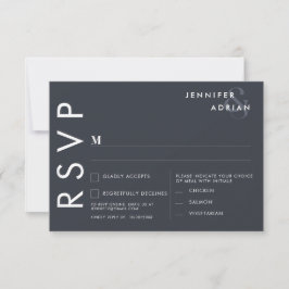 Tarjetas RSVP de boda minimalista