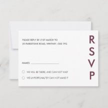Tarjetas RSVP de boda minimalista