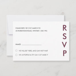 Tarjetas RSVP de boda minimalista